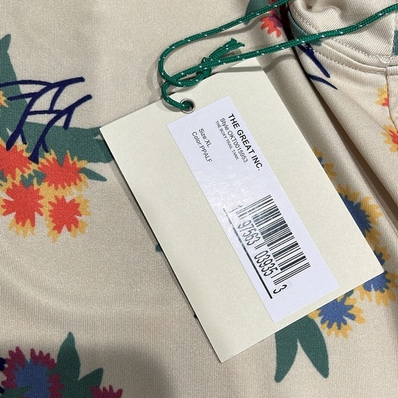 NWT THE GREAT. Boxy Trail Tank Pale Khaki Palisade Floral SZ XL - Picture 6 of 8